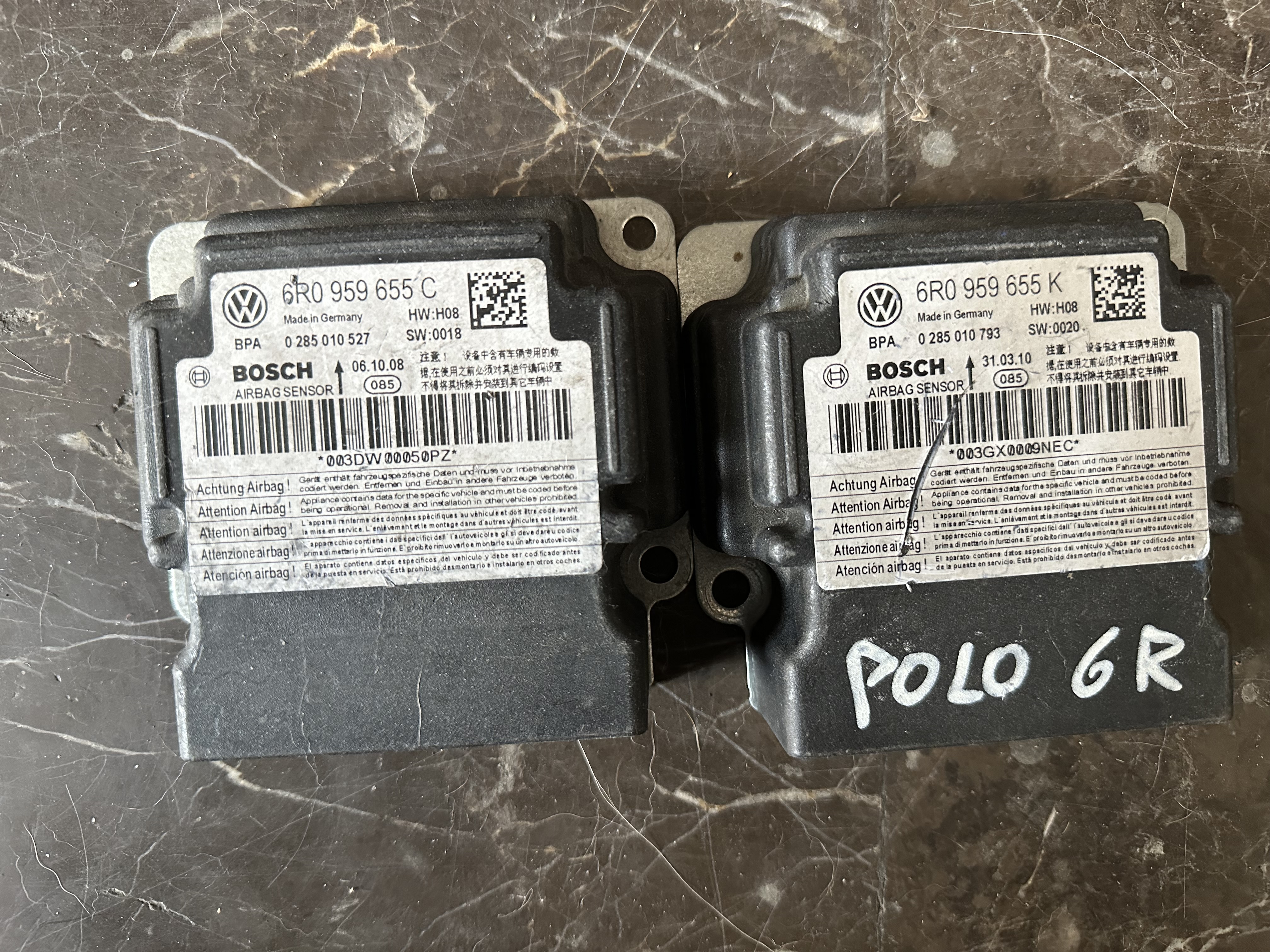 VW POLO AİRBAG BEYNİ 6R0959655C 6R0959655K BOSCH 0285010527 0285010793 